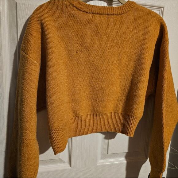 Altar'd State Cropped pullover sweater Long Sleeves Polka dot floral accents L - Picture 7 of 9